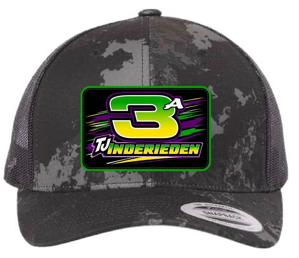 TJ Racing Hat, YP, Poseidon Black Camo