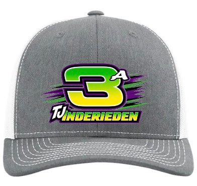 TJ Racing Hat, Richardson 112 Youth, Heather Grey/White