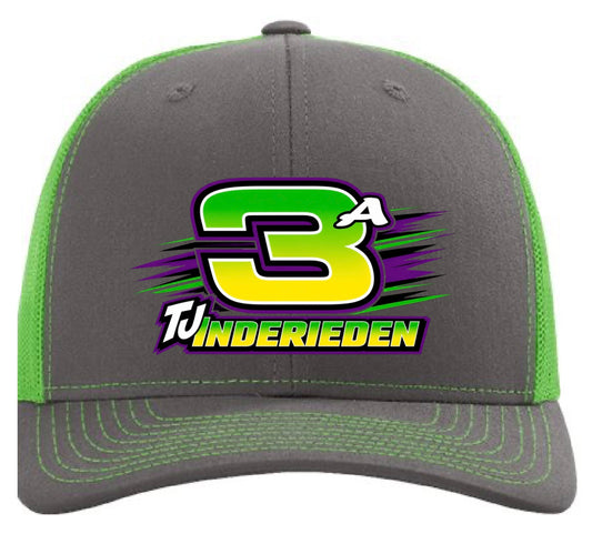 TJ Racing Hat, Richardson 112, Charcoal/Neon Green