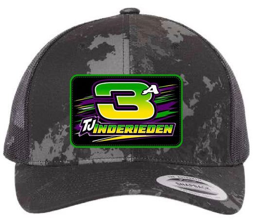 TJ Racing Hat, YP, Poseidon Black Camo